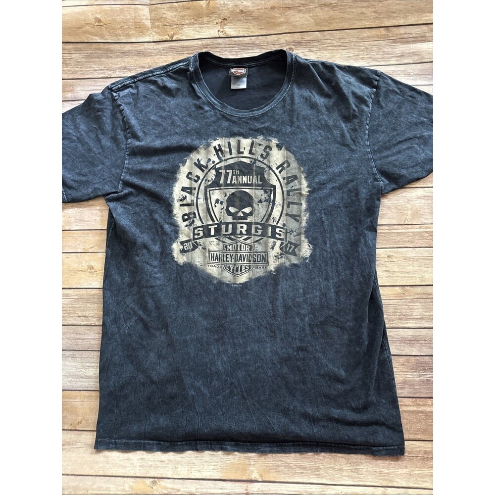 Vintage Harley Davidson Sturgis Badlands T Shirt Mens 2017 Skull Black Hills XL